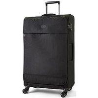 Rock Luggage Paris 8 Wheel Softshell Lightweight Large Suitcase With Lock -Black