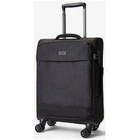 Rock Luggage Paris 8 Wheel Softshell Lightweight Small Suitcase With Lock -Black