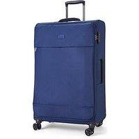 Rock Luggage Paris 8 Wheel Softshell Lightweight Large Suitcase With Lock -Navy