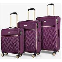 Rock Luggage Sloane Softshell 8 Wheel Expander With Tsa Lock 3 Pc Set