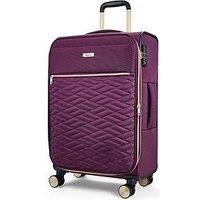 Rock Luggage Sloane Softshell 8 Wheel Expander With Tsa Lock Medium Suitcase