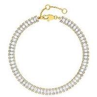 Inicio 14K Gold Plated Baguette Tennis Bracelet With Gift Pouch