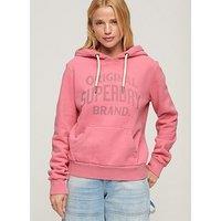 Superdry Archive Script Graphic Hoodie - Pink