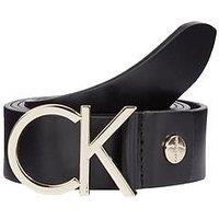 Calvin Klein Ck Gold Logo Belt - Black