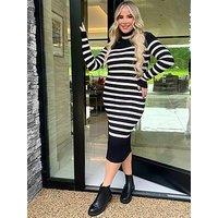 In The Style Georgia Kousoulou Stripe Roll Neck Jumper