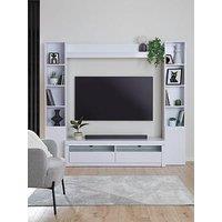 Very Home Atlantic High Gloss Tv Unit With Led Light (Fits Up To 65 Inch Tv) - White