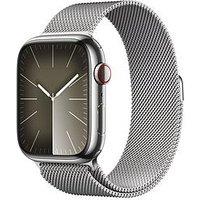 Apple Watch Series 9 (Gps + Cellular), 45Mm Silver Stainless Steel Case With Silver Milanese Loop