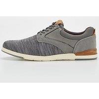 Very Man Knitted Lace Up Trainer- Grey