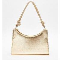 Quiz Gold Foil Knot Shoulder Bag