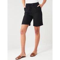 Everyday Linen Blend Shorts - Black