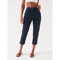 V By Very Skinny Capri Trousers - Navy