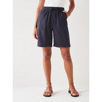 Everyday Linen Blend Shorts - Navy