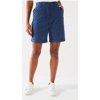 Everyday Double Button Poplin Shorts - Blue