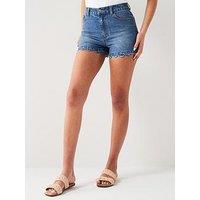 V By Very Scalloped Hem Denim Shorts