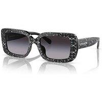 Coach Rectangular Sunglasses - Grey Pearl Signature C