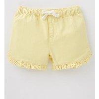 Mini V By Very Girls Lemon Twill Frill Edge Shorts - Yellow