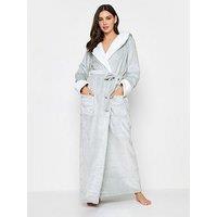 Long Tall Sally Contrast Waffle Trim Hooded Maxi Robe