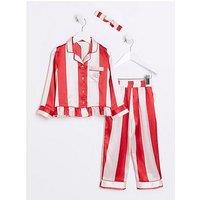 River Island Mini Mini Girls Stripe Christmas Pyjama Set - Pink