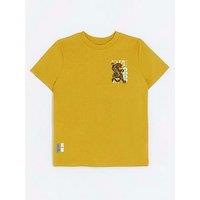 River Island Boys Tiger Graphic T-Shirt - Yellow