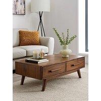 Very Home Misha 2 Drawer Coffee Table - Oak - Contains Solid Wood