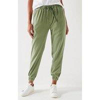 V By Very Pull On Cuffed Hem Trousers - Khaki