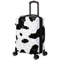 It Luggage Sheen Moo Cow Black/White Cabin Suitcase With Tsa Lock