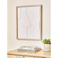 The Very Collection Abstract White Shape Framed Hand Paint 40X50Cm