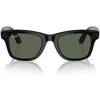 Ray-Ban Meta Wayfarer Glasses - Shiny Black, G15 Green