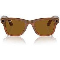 Ray-Ban Meta Wayfarer &Ndash; Shiny Caramel Transparent, Polarised Brown Lenses