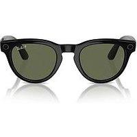 Ray-Ban Meta Headliner Glasses - Shiny Black, Polarised G15 Green