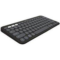 Logitech Pebble Keys 2 K380S, Multi-Device Bluetooth Wireless Keyboard, Slim And Portable - Graphite