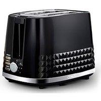 Tower T20082Blk Solitaire 2-Slice Toaster 850W - Black With Chrome Accents