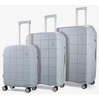 Rock Luggage Pixel 8-Wheel Hardshell 3-Piece Suitcase Set With Tsa Lock - Grey