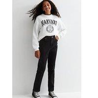 New Look 915 Girls Ripped Relax Fit Mom Jeans - Black
