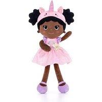 Bibinee Dolls Bibinee Doll - Mabel Doll Unicorn - Soft Plush Black Doll