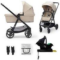 Kinderkraft 4-In-1 Newly Travel System (With Mink Pro I-Size Car Seat And An Isofix Base) - Beige