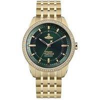 Vivienne Westwood Eastend Ladies Quartz Watch With Green Dial And Gold Stainless Steel Bracelet