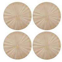 Mikasa Set Of 4 Round Metallic Placemats - Gold