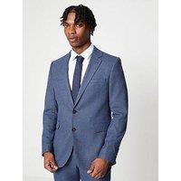 Burton Menswear London Burton Blue Puppytooth Slim Suit Jacket