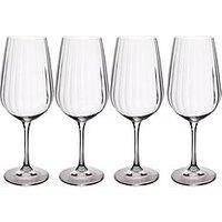Mikasa Treviso Set Of 4 Ridged Crystal Red Wine Glasses