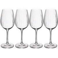 Mikasa Treviso Set Of 4 Ridged Crystal White Wine Glasses