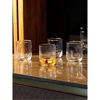 Mikasa Sorrento Set Of 4 Ridged Crystal Tumblers