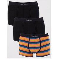 Ps Paul Smith 3 Pack Plain/Stripe Trunks - Black