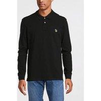 Ps Paul Smith Zebra Regular Fit Long Sleeve Polo Shirt - Black