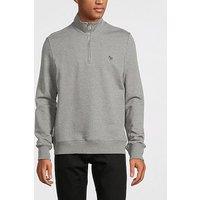 Ps Paul Smith Zebra Regular Fit Half Zip Sweatshirt - Grey