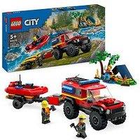 Lego City 4X4 Fire Engine With Rescue Boat Toy 60412