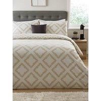 Everyday Kamina Geo Duvet Cover Set - Natural/White