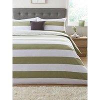 Everyday Modern Stripe Duvet Cover Set - Green/White