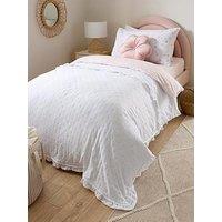 Very Home Ruffle Edge Pinsonic Bedspread Throw - 150 X 200 Cm - White