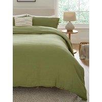 Very Home Muslin Duvet Cover Set In Olive